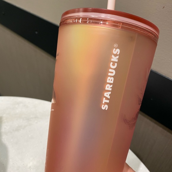 Starbucks Spring 2022 Rose Gold Copper Siren Soft Touch Cold Cup Venti Tumbler - Picture 4 of 6